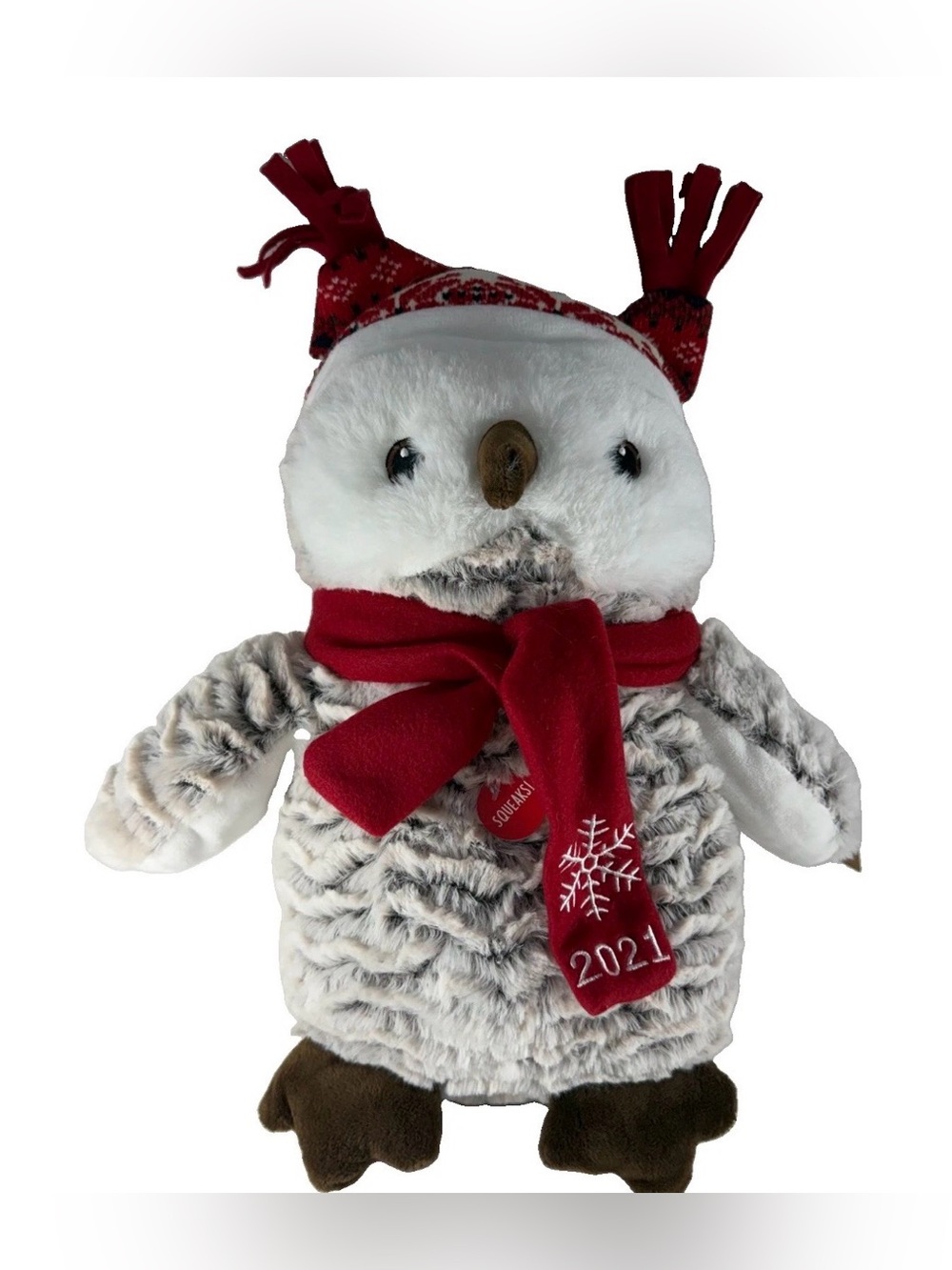 PetSmart Wonder the Owl 2021 Limited Plush Dog Toy With Squeaker Red Scarf 12"